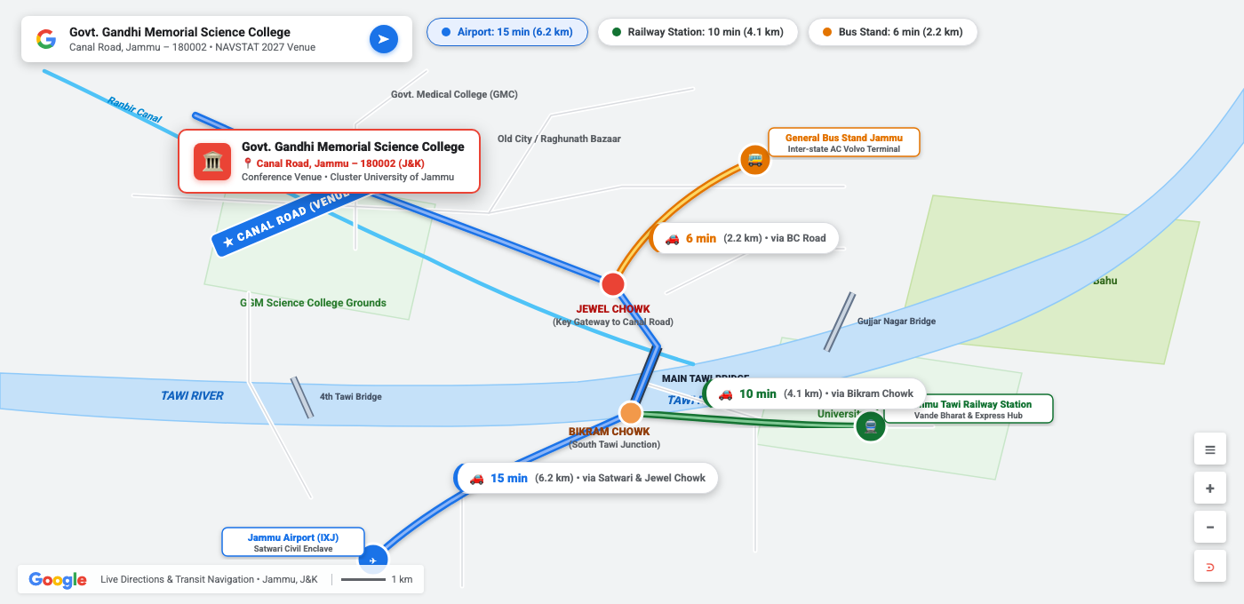 How to Reach Conference Venue - Route Map for GGM Science College Jammu
